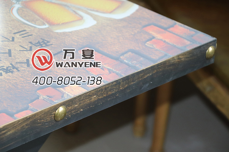 工业复古磨砂五金漏斗餐桌-桌面